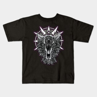 Magic Occult Buffalo Scull Shaman Totem Kids T-Shirt